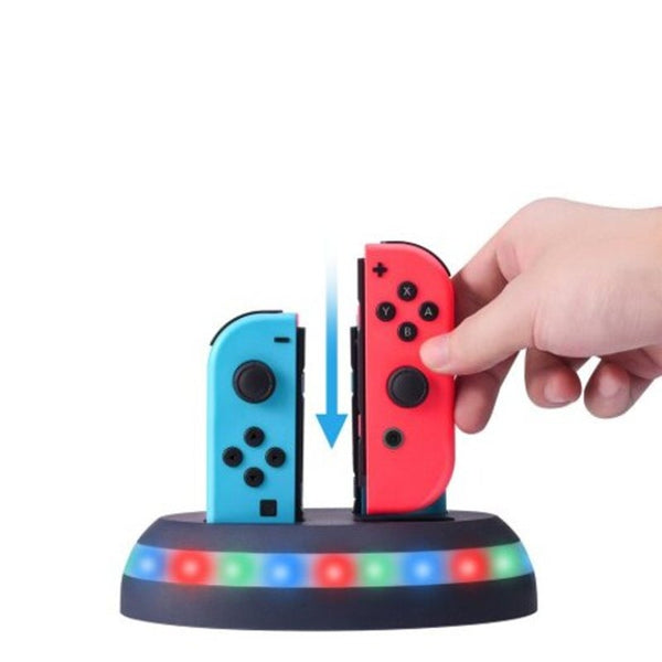 4Port Controller Charger Led Charging Dock For Switch Joy Black Chargers & Charging Docks