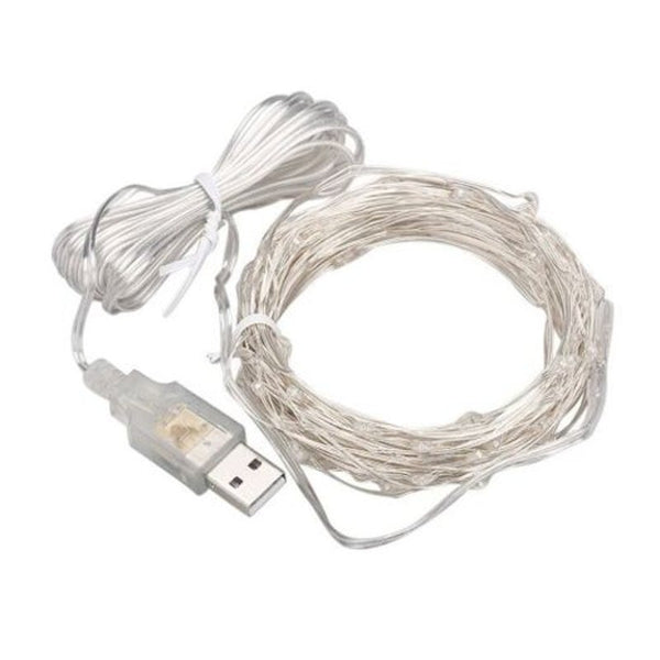 5 10M 50 100 Leds Copper Wire Usb Operated Waterproof Decorative Fairy Starry Silvery Warmvwhite 5M String Lights