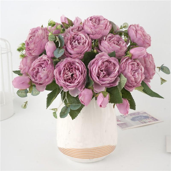 Colourful Peonies Artificial Flowers Home Decor