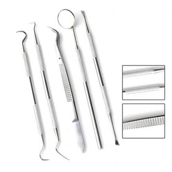 5 In 1 Professional Multifunctional Dental Tools Set Silver Denture Care
