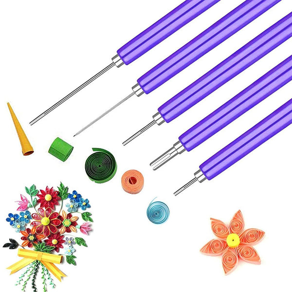 5 In 1 Quilling Tools Slotted Paper Winder Roll Diy Origami Craft Pen Handicraf Kit