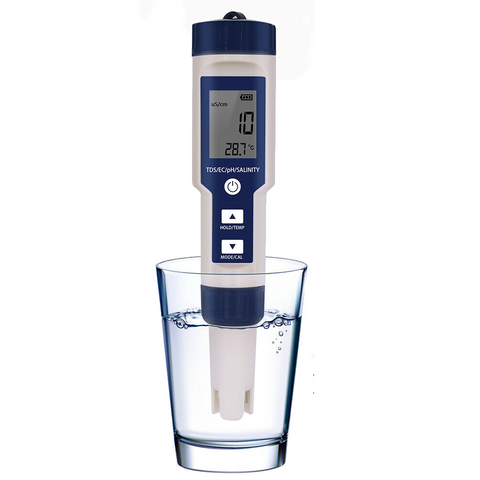 5-In-1 Digital Water Quality Tester Waterproof Ph Tds Ec Temperature Meter Pool