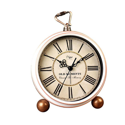 5 Inch Retro Creative Alarm Clock Wall Decoration White Roman Digital Desk Alarm Clocks & Clock Radios
