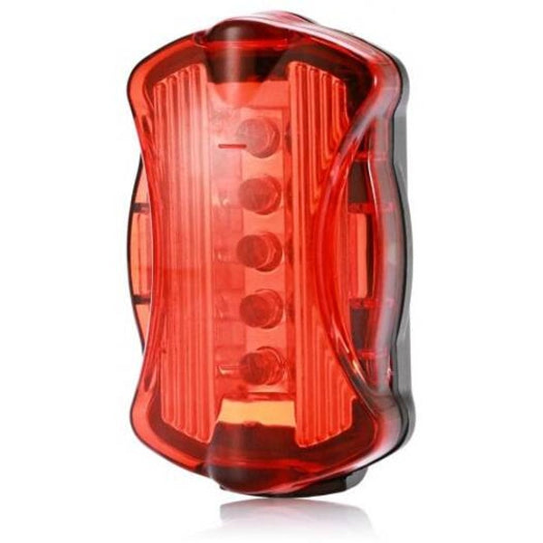 5 Led Bike Head Flash Light Bicycle Rear Warning Lamp Red With Black