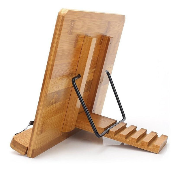 Bamboo Reading Book Stand Adjustable Tablet Holder
