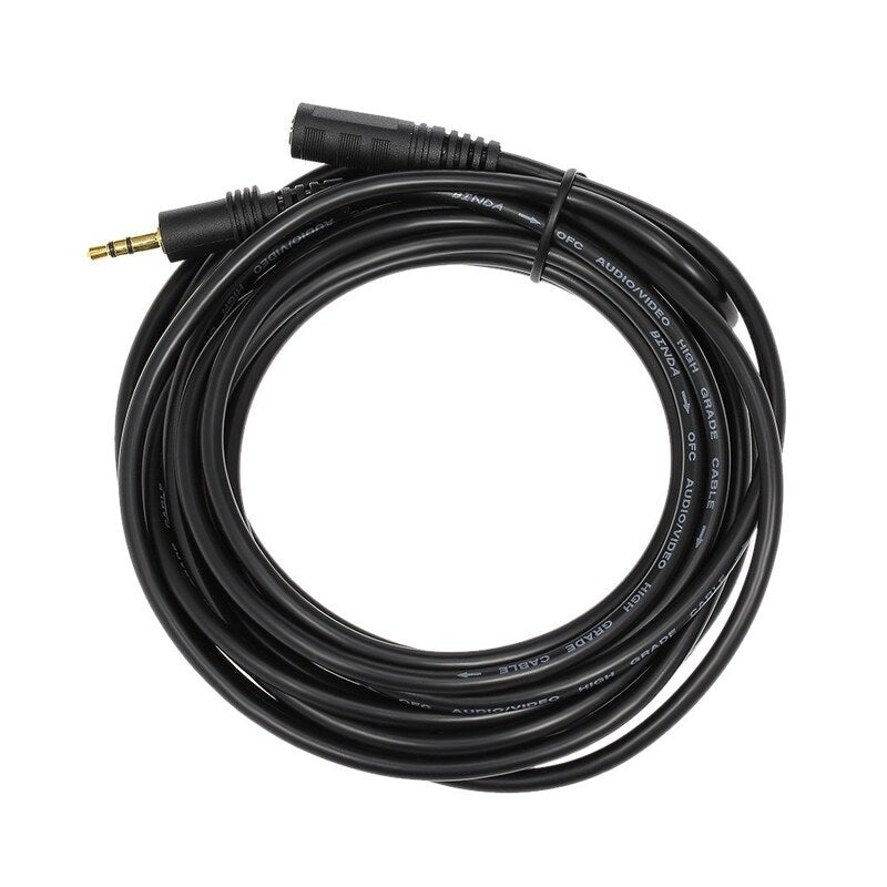 5 Meter Audio Extension Cable 3.5Mm Jack Male To Female Aux Extender Cord For Computer Mobile Phones Amplifier Black Cables & Adapters