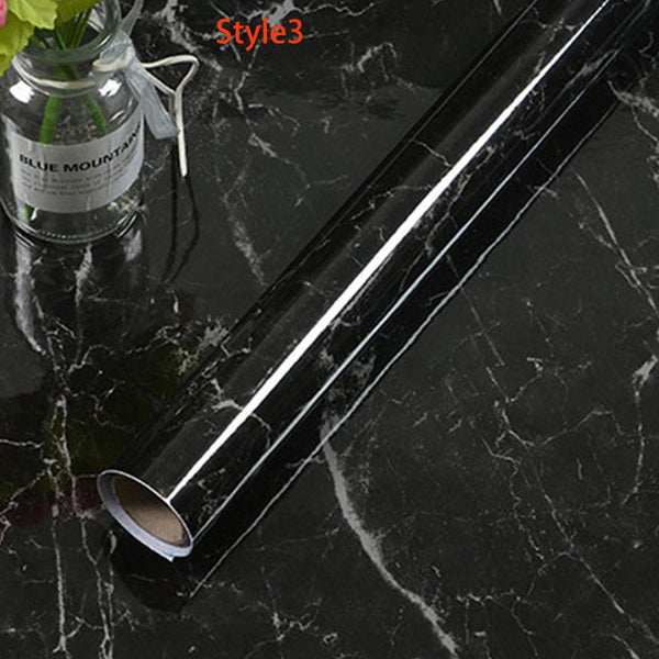 Wallpaper Rolls & Sheets 5 Meter Marble Vinyl Film Black Wallpaper Sheet Furniture Wrap Sticker