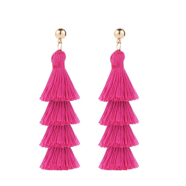 Veile Studios 5Pairs Of Barbie Inspired Dangling Drop Statement Accessories Women Pink Earrings