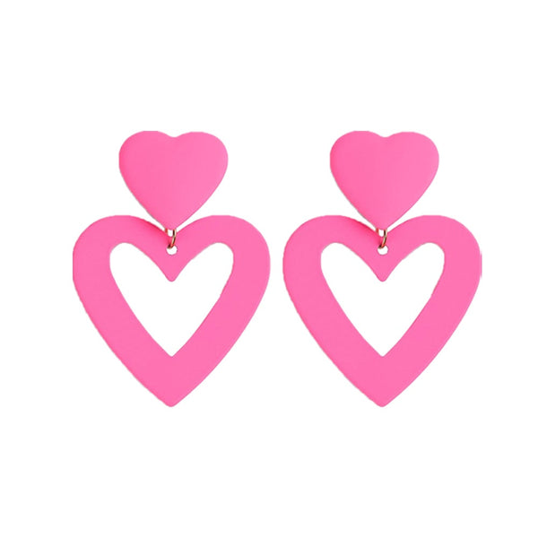 Veile Studios 5Pairs Of Barbie Inspired Dangling Drop Statement Accessories Women Pink Earrings