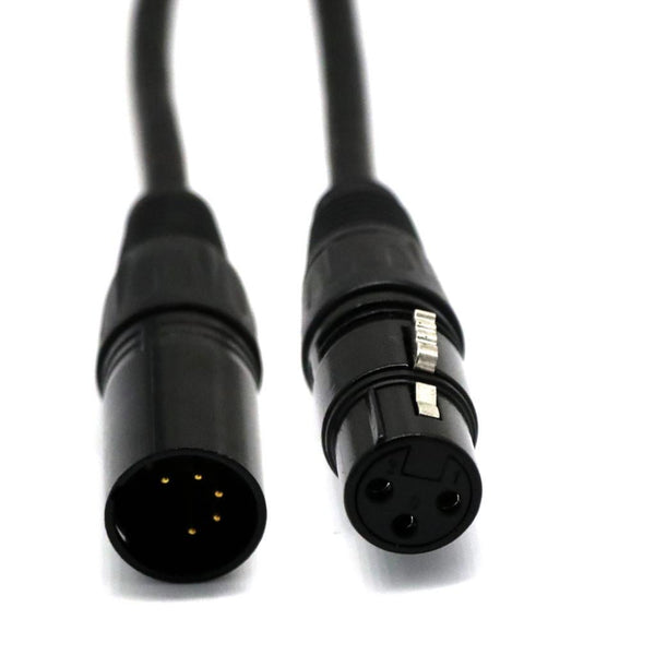 5 Pin Male To 3 Female Xlr Connector Dmx Adapter Balanced Cable Lighting Accessory