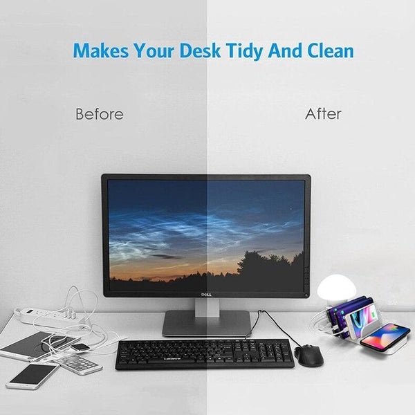 5 Port Multi Usb Smart Charging Station Mushroom Lamp Charger Stand For Iphone Ipad Lamps