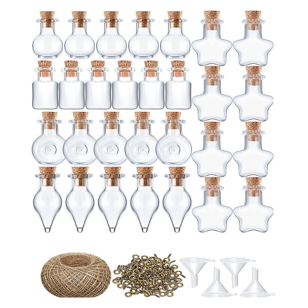 50 Pieces Mini Jars With Cork Stoppers Tiny Glass Bottles Wishing Message Diy Decoration