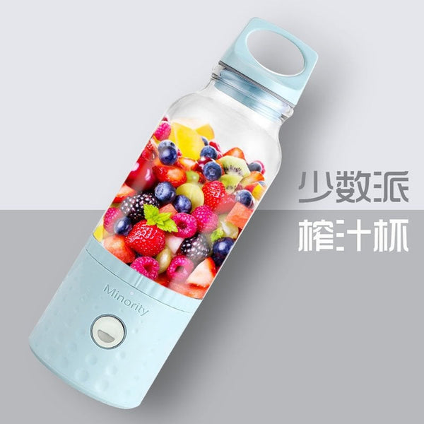 500Ml Blender Orange Juicer Cup Smoothie Usb Fruit Mixing Machine With 2000Mah Rechargeable Batterie Smoke Blue Juicers