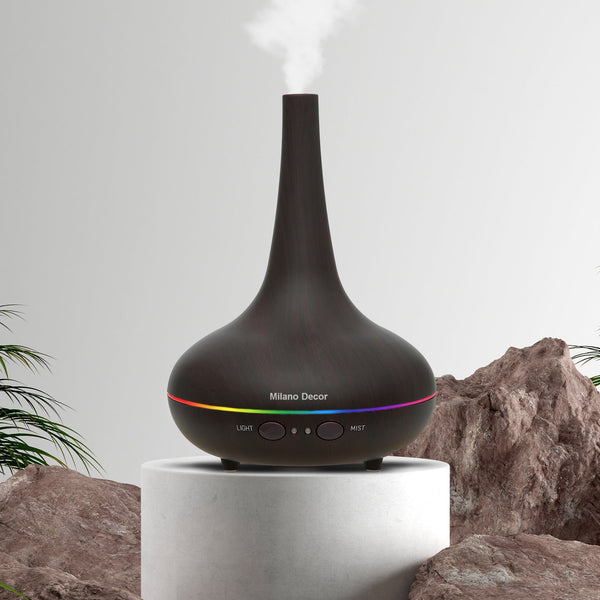Milano Decor Ultrasonic Aroma Diffuser Dark Wood Grain Color Diffusers