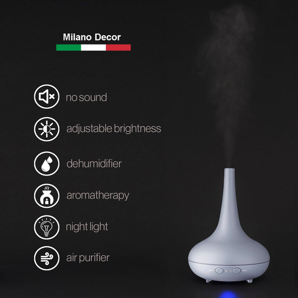 Milano Decor Ultrasonic Aroma Diffuser Matt Grey Colour Diffusers