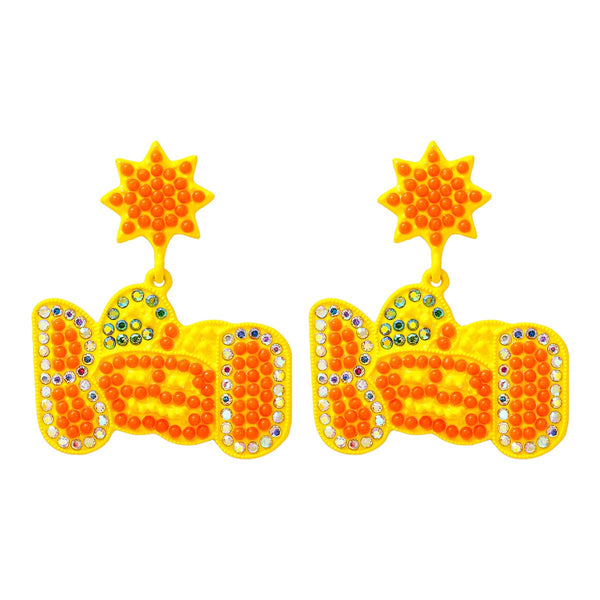 Veile Studios Cartoon Pumpkin Pearl Halloween Ghost Face For Festive Occasions Earrings