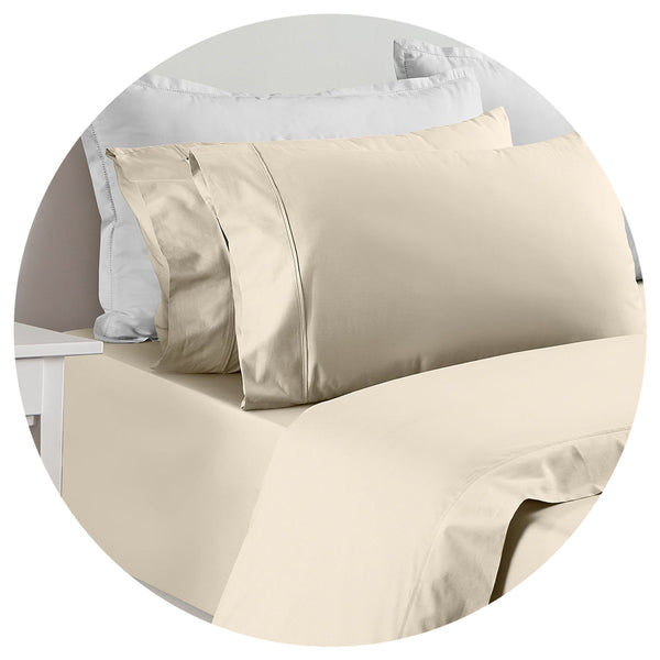 Renee Taylor 1500 Thread Count Cotton Blend Sheet Sets King Ivory Sheets