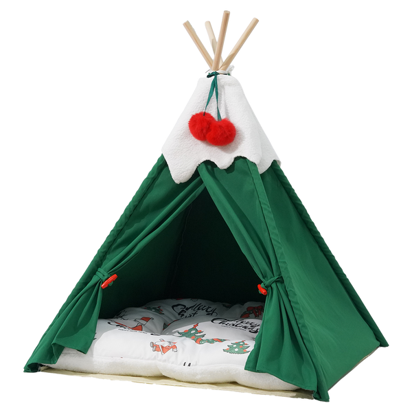 Pawz Pet Tent Dog Cat Bed Washable Indoor 50 X 70 Cm Green Pet Beds