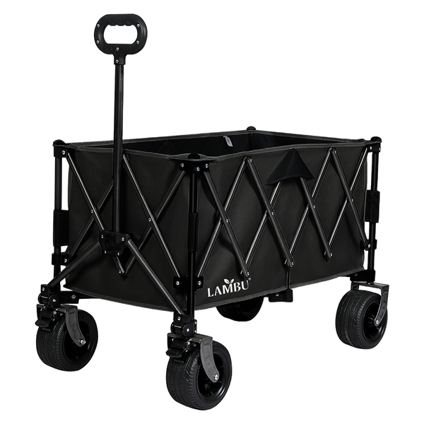 Lambu Folding Wagon Cart Black Wheelbarrows Carts Wagons