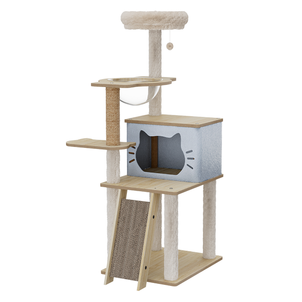 Pawz Cat Tree Tower Scratcher Wood Condo House 120Cm Furniture & Scratchers