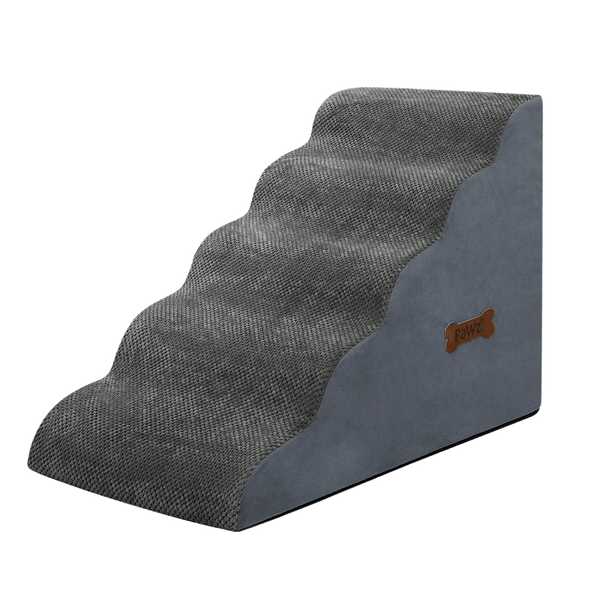 Pawz 5 Steps Pet Stairs Dog Ramp High Density Foam Grey Pet Transport