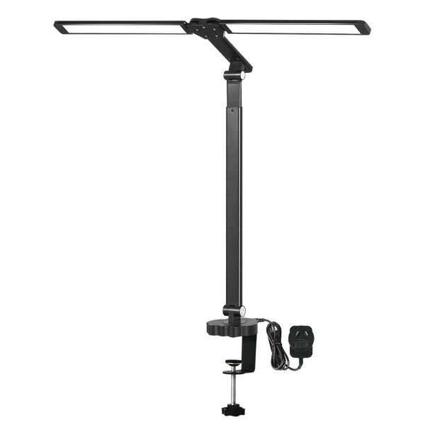 Emitto Double Head Led Desk Lamp Dimmable With Clamp Lamps