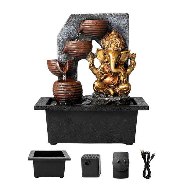 Spector Desktop Fountain Led Tabletop Zen Mini Water For Office & Living Room Fountains