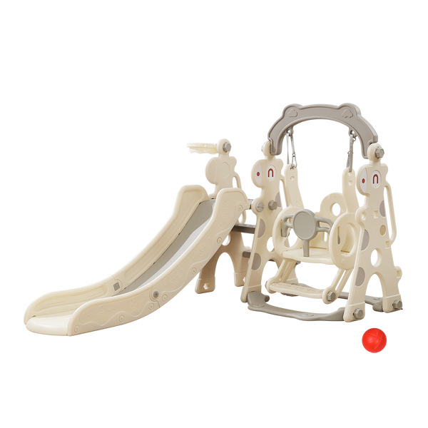 Bopeep 4 In 1 Kids Slide Swing Set With Basketball Hoop Indoor Outdoor Playset Outdoor Swings