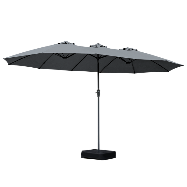 Centra 4M Double Sided Patio Umbrella Outdoor Base Stand Grey Patio Umbrellas