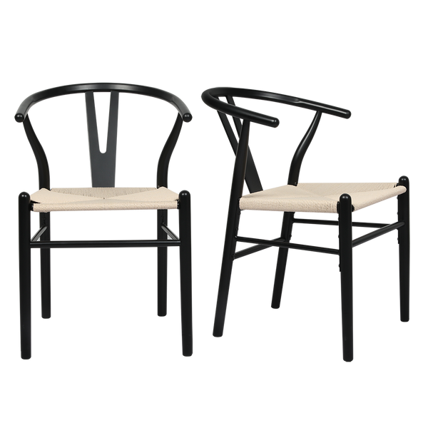Levede 6X Wooden Hans Black Dining Chairs