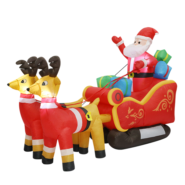 Santaco Led Inflatable Sleigh Reindeer 2.2M Seasonal Decorations