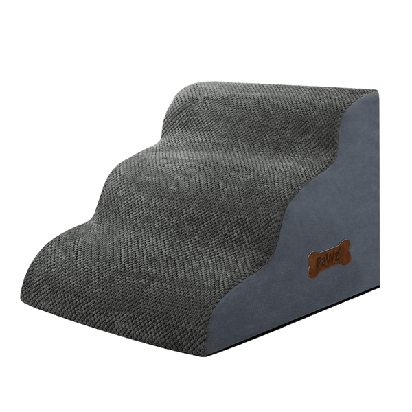 Pawz 3 Steps Pet Stairs Dog Ramp High Density Foam Grey Pet Transport