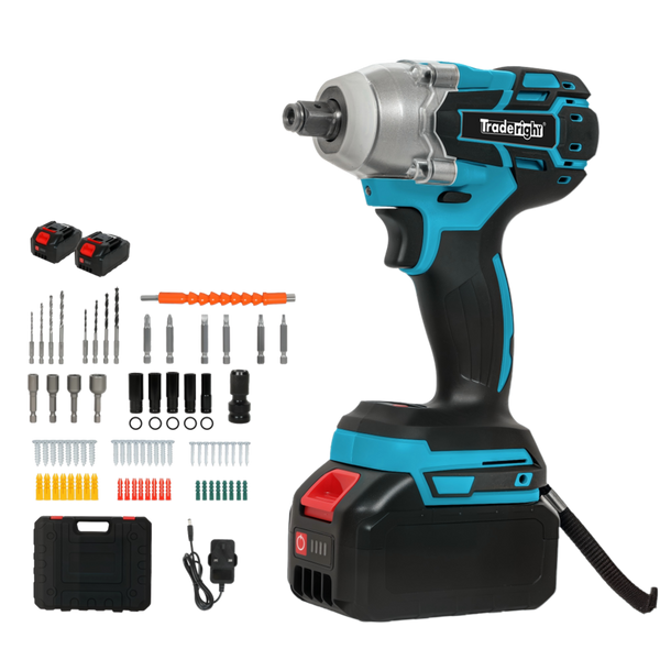 Traderight Impact Wrench 21V Cordless73pcs550nm 2X4.0Ah Impact Wrenches