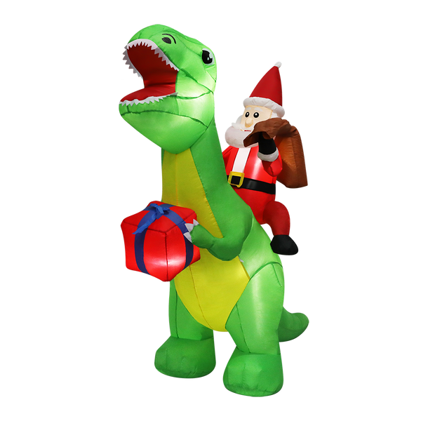 Santaco Christmas Inflatables Outdoor Claus Riding Dinosaur Lights Dcor Seasonal Decorations