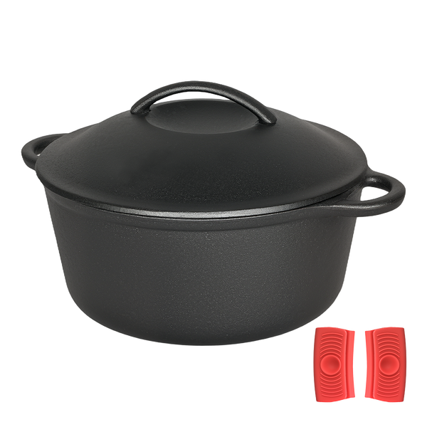 Pawz 6.6L Cast Iron Dutch Oven Heavy Duty Casserole Pot Casserole Pans
