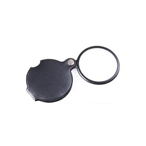 50Mm Diameter Leather Case Folding Portable Magnifying Glass Handheld Reading Magnifier Black