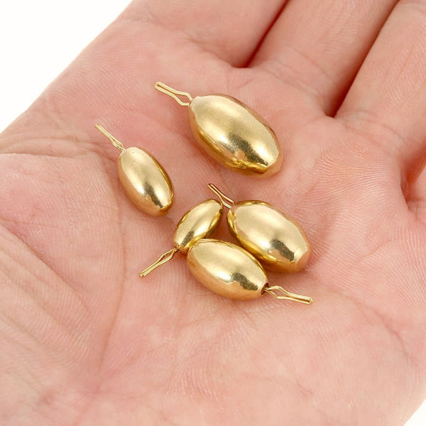 50Pcs Assorted Copper Sinker Bulk Set Box Elliptic Swivel Kit Casting Drop Fishing Tackle Accessories Sinkers & Weights