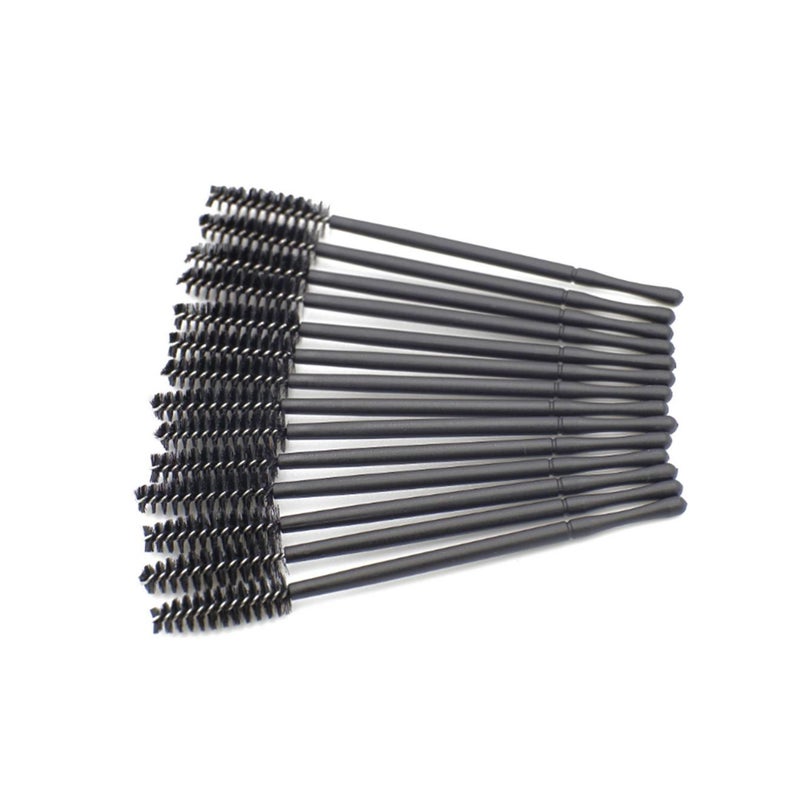 50Pcs Disposable Eyelash Eyebrow Brush Spiral Wire Curling Black Eyelash Tools