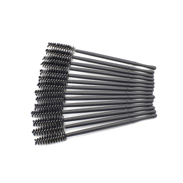 50Pcs Disposable Eyelash Eyebrow Brush Spiral Wire Curling Black Eyelash Tools