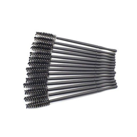 50Pcs Disposable Eyelash Eyebrow Brush Spiral Wire Curling Black Eyelash Tools