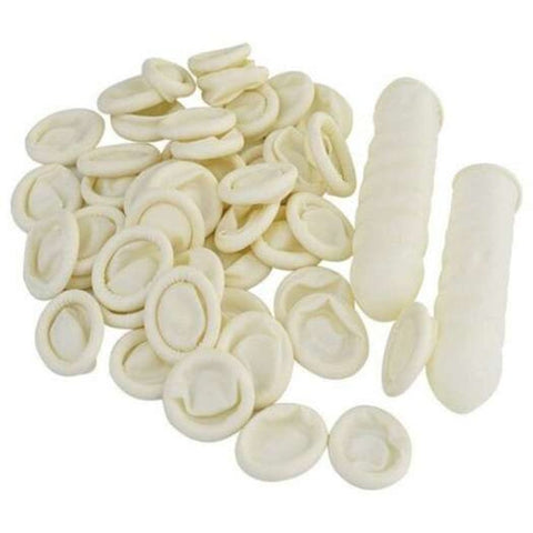 50Pcs Disposable Latex Finger Cots Anti Static Rubber Fingertips Protective White