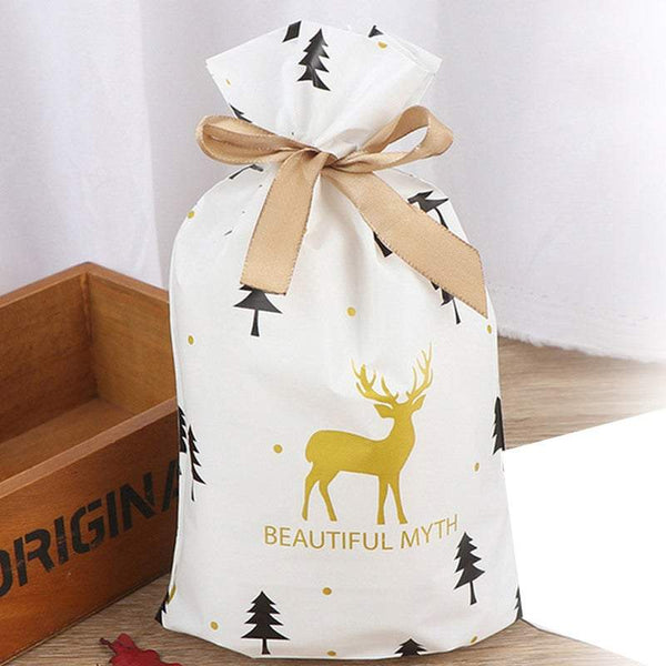 Food Containers 50Pcs / Set Christmas Package Bags Drawstring Gift Candy Xmas Gift Bags