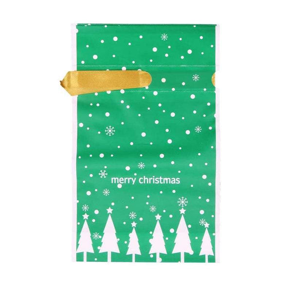 Food Containers 50Pcs / Set Christmas Package Bags Drawstring Gift Candy Xmas Gift Bags