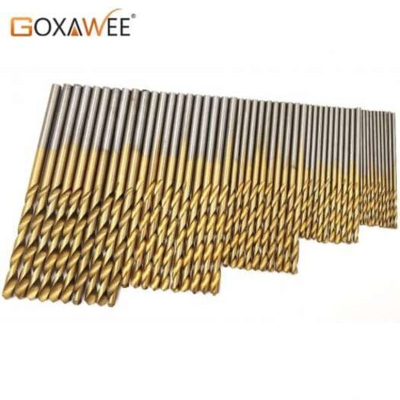50Pcs Titanium Coated Twist Drill Bit Aluminum Set High Steel For Woodworking Plastic Drill Bits
