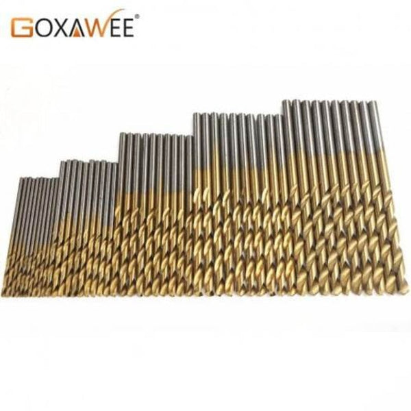 50Pcs Titanium Coated Twist Drill Bit Aluminum Set High Steel For Woodworking Plastic Drill Bits