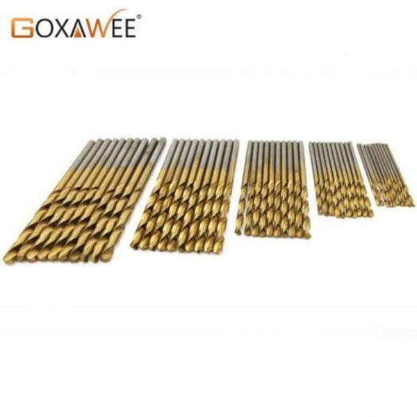 50Pcs Titanium Coated Twist Drill Bit Aluminum Set High Steel For Woodworking Plastic Drill Bits