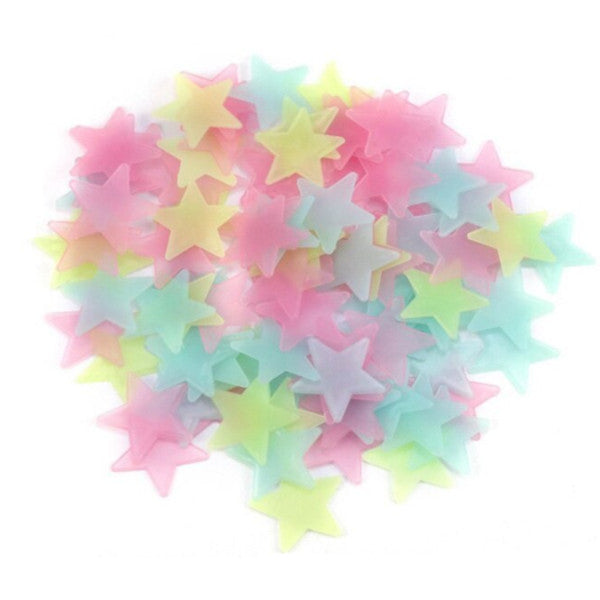 Wall Stickers 50Pcs 3D Stars Glow In The Dark Luminous Fluorescent Home Decor