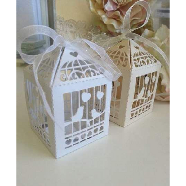 My Decorations 50 Piece Pack White Dove Bird Heart Wedding Bomboniere Favor Lolly Gift Card Box Gift Boxes