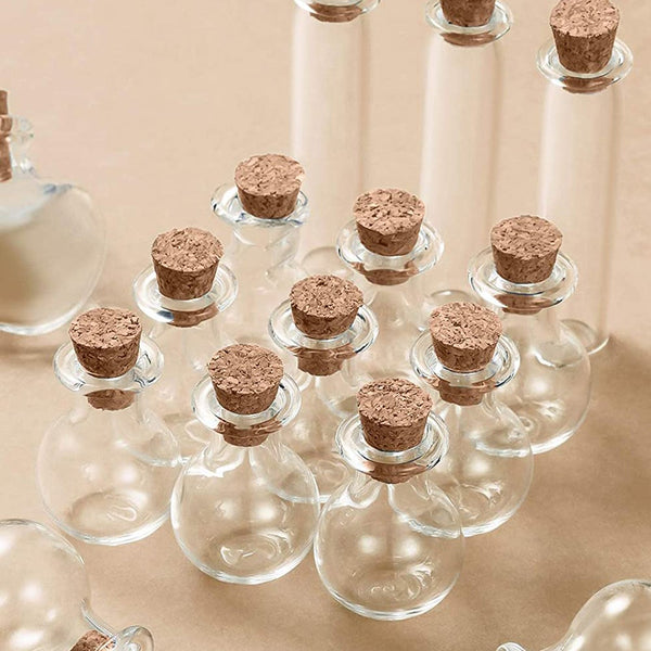 50 Pieces Mini Jars With Cork Stoppers Tiny Glass Bottles Wishing Message Diy Decoration