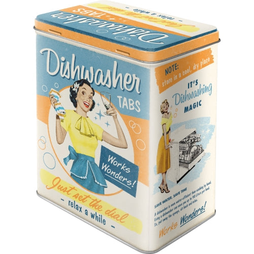 Nostalgic Art Storage Box Large Dishwater Tabs 10X14x20cm Steel Sheet Metal Storage Boxes